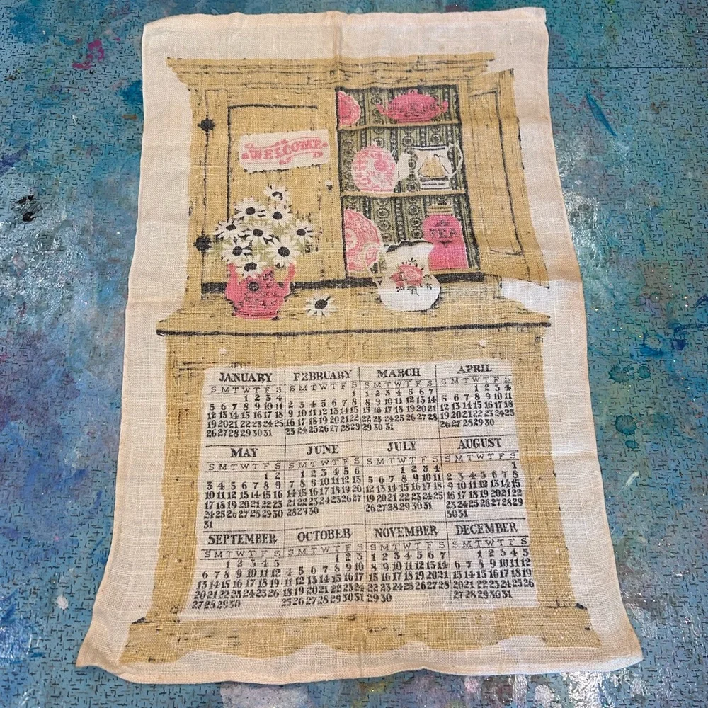 1964 Kitchen Hutch Linen Calendar